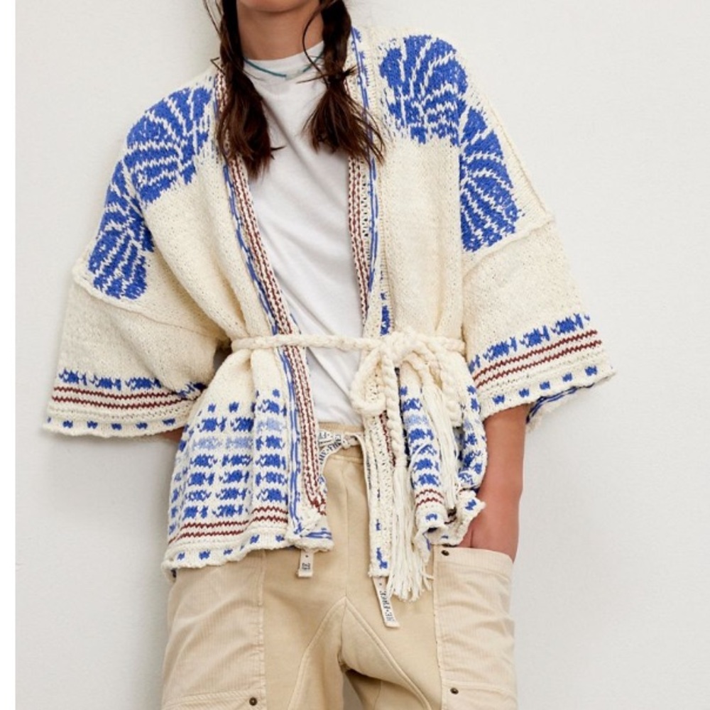 NWT Free People Shell Patterned Cardi, XS - Picture 4 of 11